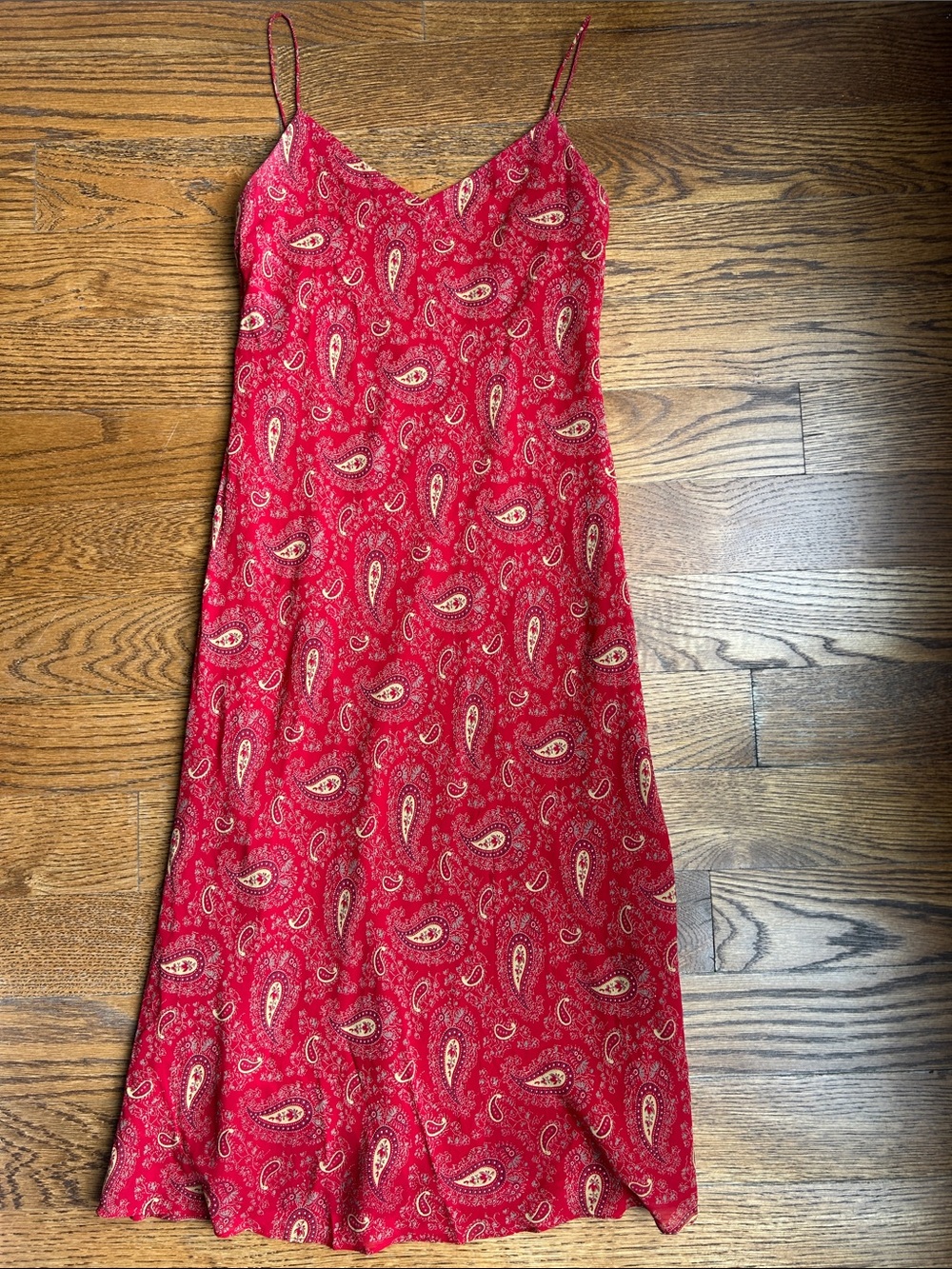 Vintage Ralph Lauren Y2K Paisley Slip Midi Dress size 0